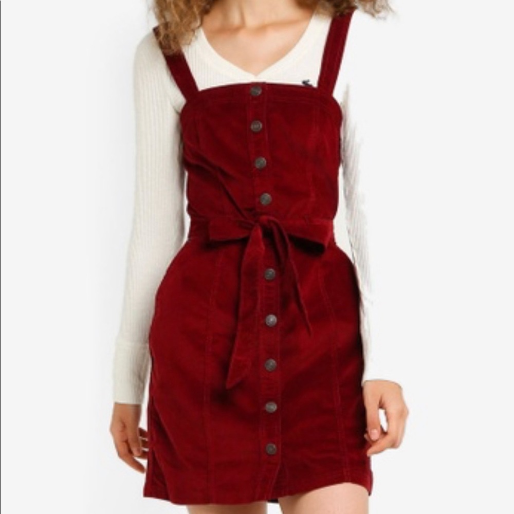 Maroon Abercrombie and Fitch Overall Dress